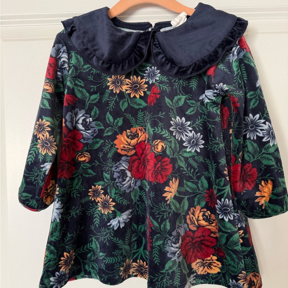 H&M Navy Blue Dress with Floral Accents